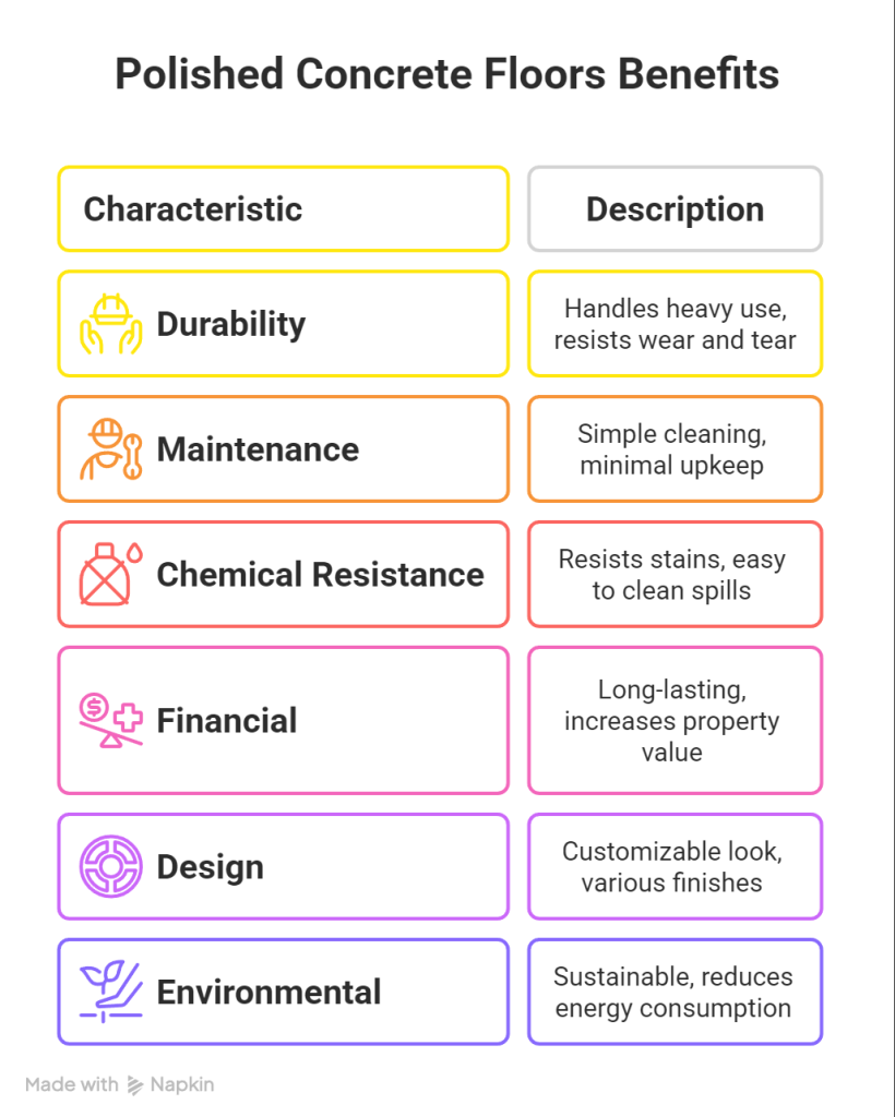 the major benefits of polished concrete floors