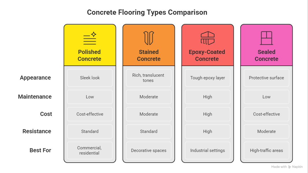 concrete flooring types comparison